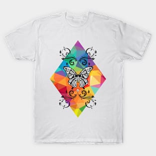 Rainbow Butterfly Doodle 2 T-Shirt